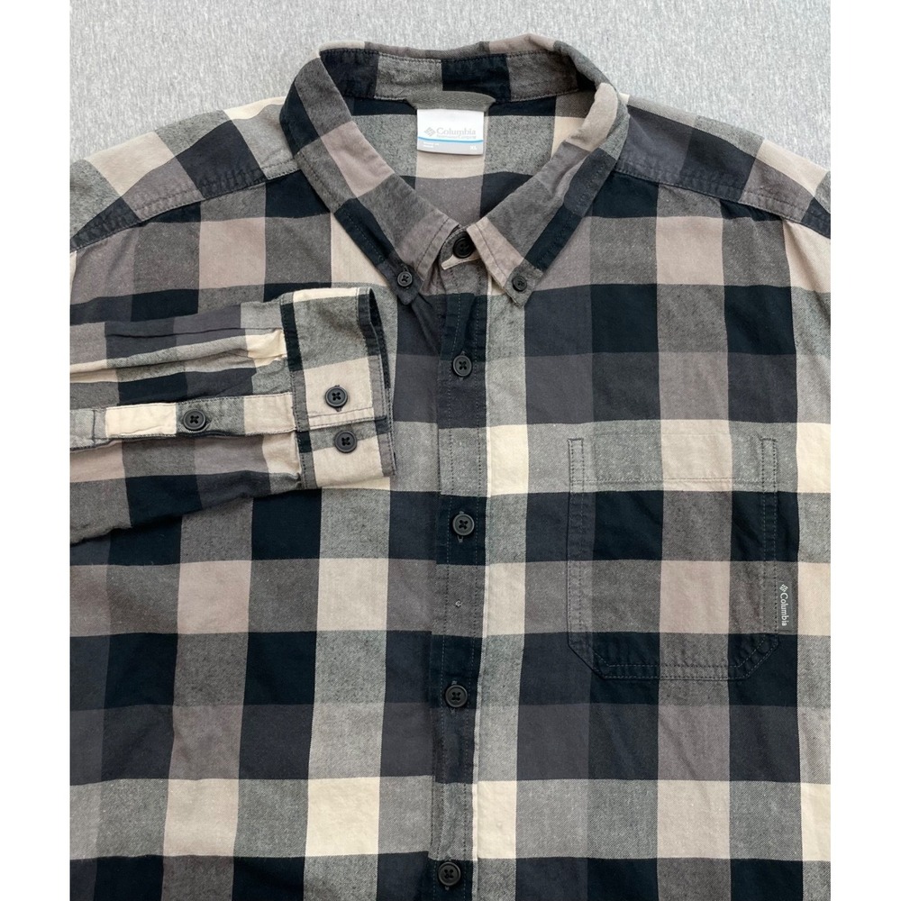 Columbia Shirt Mens XL Plaid 100% Cotton Flannel Button Down